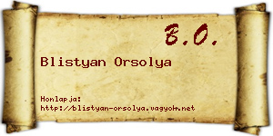 Blistyan Orsolya névjegykártya